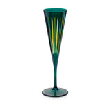 Prism Champagne Flutes - Green (Set of 4)