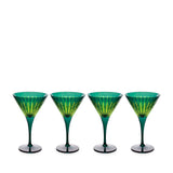 Prism Martini Glasses - Green (Set of 4)