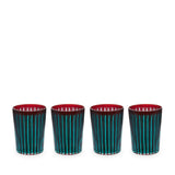 Prism Highball Glasses-Bordeaux (Set of 4)