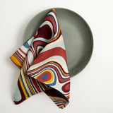 Linen Sateen Waves Napkins - Multi-Color (Set of 4)