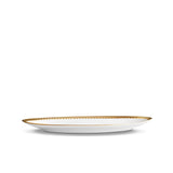 Small Corde Oval Platter in Gold - Nod to Old-World Silk Cords - Sculptural and Timeless with Hand-Painted Porcelain - Classic Craftsmanship