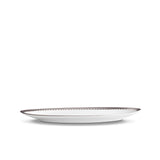 Small Corde Oval Platter in Platinum - Nod to Old-World Silk Cords - Sculptural and Timeless with Hand-Painted Porcelain - Classic Craftsmanship