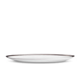 Large Corde Oval Platter in Platinum - Nod to Old-World Silk Cords - Sculptural and Timeless with Hand-Painted Porcelain - Classic Craftsmanship