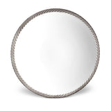Corde Coupe Bowl in Platinum - Nod to Old-World Silk Cords - Sculptural and Timeless with Hand-Painted Porcelain - Classic Craftsmanship