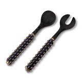 Tulum Rings Serving Set - Reminiscent of Famous Tulum - Ebony Wood & Brass Handle Evokes a Sense of Peace