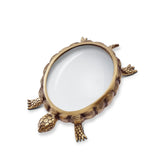 Turtle Magnifying Glass by L'OBJET - Exemplary Workmanship with Hand-Crafted Metals and Limoges Porcelain