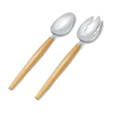 Deco Leaves Serving Set - Features Rich Textures and Geometric Designs - Hand-Crafted Piece Adorned with 24K Gold-Plated Accents