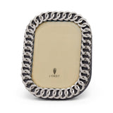 8x10-Inch Cuban Link Platinum Frame - Picture Frame Adorned with Platinum Chain Link Motif Metal Border