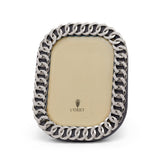 5x7-Inch Cuban Link Platinum Frame - Picture Frame Adorned with Platinum Chain Link Motif Metal Border