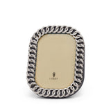 4x6-Inch Cuban Link Platinum Frame - Picture Frame Adorned with Platinum Chain Link Motif Metal Border