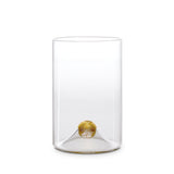 Oro Water Glass in Gold - Timeless Piece Featuring Signature Orb Wrapped in Crackled Gold Leaf