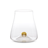 Oro Wine Glass in Gold - Timeless Piece Featuring Signature Orb Wrapped in Crackled Gold Leaf