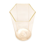 Hex Water Glass in Gold by L'OBJET - Hand-Crafted with Intricate Geometric Style - Versatile for Form and Function