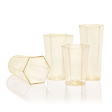 Hex Champagne Glass in Gold by L'OBJET - Hand-Crafted with Intricate Geometric Style - Versatile for Form and Function