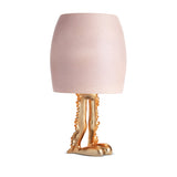 Haas Simon Leg Table Lamp in Pink - Distinctive Brass Legs with Fine Earthenware Shade - Whimsical, Bashful Creature