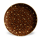 Leopard Charger and Cake Plate Adorned with 24K Gold Rims - Hand-Crafted Leopard Charger in Ageless Design