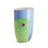 Green and Blue Lito Vide Vase - Bold Eye Symbolizing Protection and Awareness