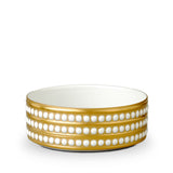 Medium Perlée Deep Bowl in Gold - Timeless and Sophisticated Dinnerware Crafted from Limoges Porcelain and Infused with Detailed Craftsmanship