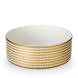 Large Perlée Deep Bowl in Gold - Timeless and Sophisticated Dinnerware Crafted from Limoges Porcelain and Infused with Detailed Craftsmanship