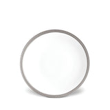 Soie Tressée Dessert Plate in Platinum - Classic Yet Modern Design Made of Limoges Porcelain Creates a Contemporary Look on an Ancient Shape