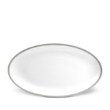 Large Soie Tressée Oval Platter in Platinum - Classic Yet Modern Design Made of Limoges Porcelain Creates a Contemporary Look on an Ancient Shape