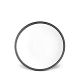 Soie Tressée Dessert Plate in Black - Classic Yet Modern Design Made of Limoges Porcelain Creates a Contemporary Look on an Ancient Shape