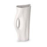 Timna Pitcher in Stone - Sculpted from Porcelain - Flowing Vessel Features Exemplary Craftsmanship with Detailed Finish