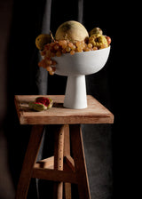 Terra Bowl on Stand with stone glaze