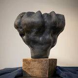 Short Timna Vase in Aged Iron by L'OBJET has a Sculptural Form - Hand-Crafted Workmanship from Portuguese Atalier