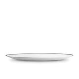 Large Soie Tressée Oval Platter in Platinum - Classic Yet Modern Design Made of Limoges Porcelain Creates a Contemporary Look on an Ancient Shape