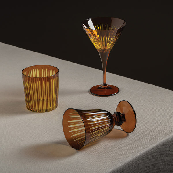 Prism Wine Glasses - Amber (Set of 4)