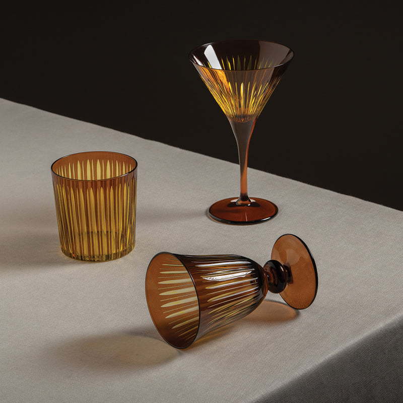 Prism Wine Glasses - Amber (Set of 4)