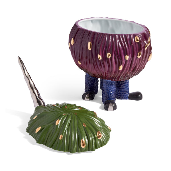 Green and Purple Haas Jewel Beetle Vessel - Exclusive Vessel Hand-Painted with Attention to Detail - Mystical Sculpture