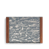 Fortuny Rectangular Tray - Camo Isole Faded Blue + Silvery Gold