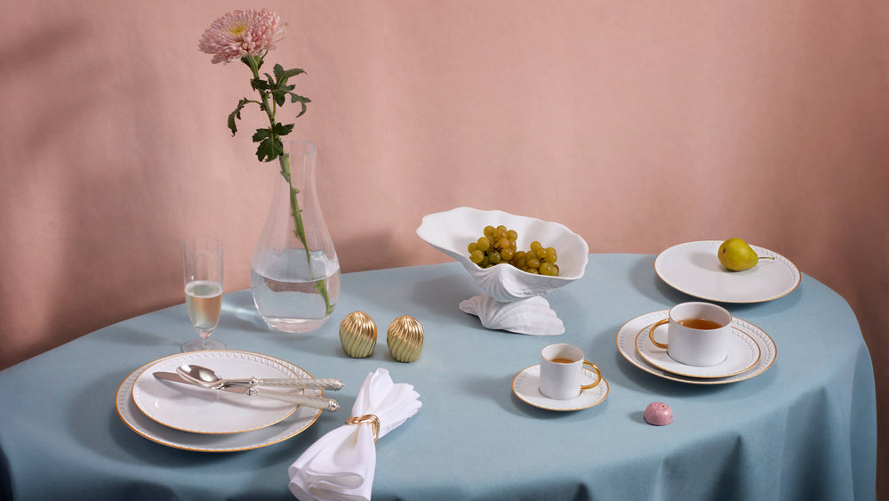 Neptune Dinnerware Arrangement in Pastel Color Tablescape