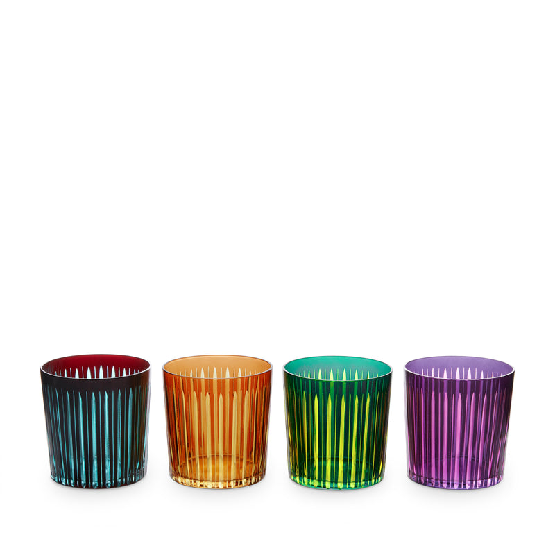 Prism Double Old Fashioned Glasses - Assorted  (Set of 4)