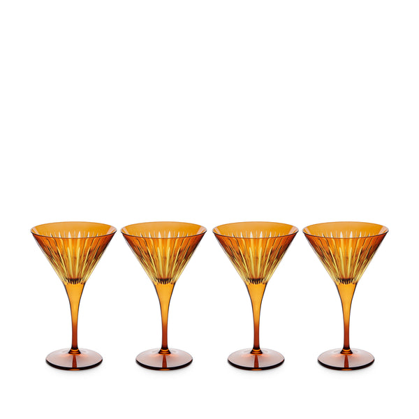 Prism Martini Glasses - Amber (Set of 4)