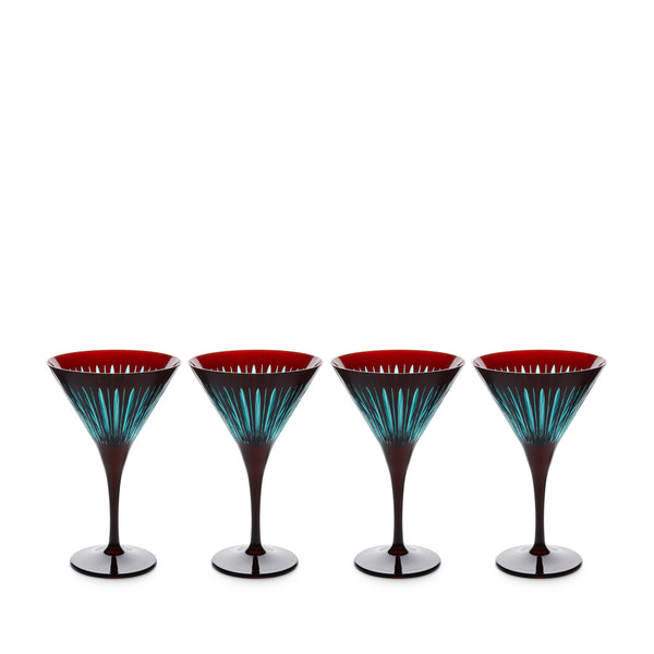 Prism Martini Glasses - Bordeaux (Set of 4)