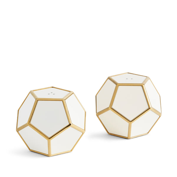 Pentagon Spice Jewels (Set of 2) - White + Gold