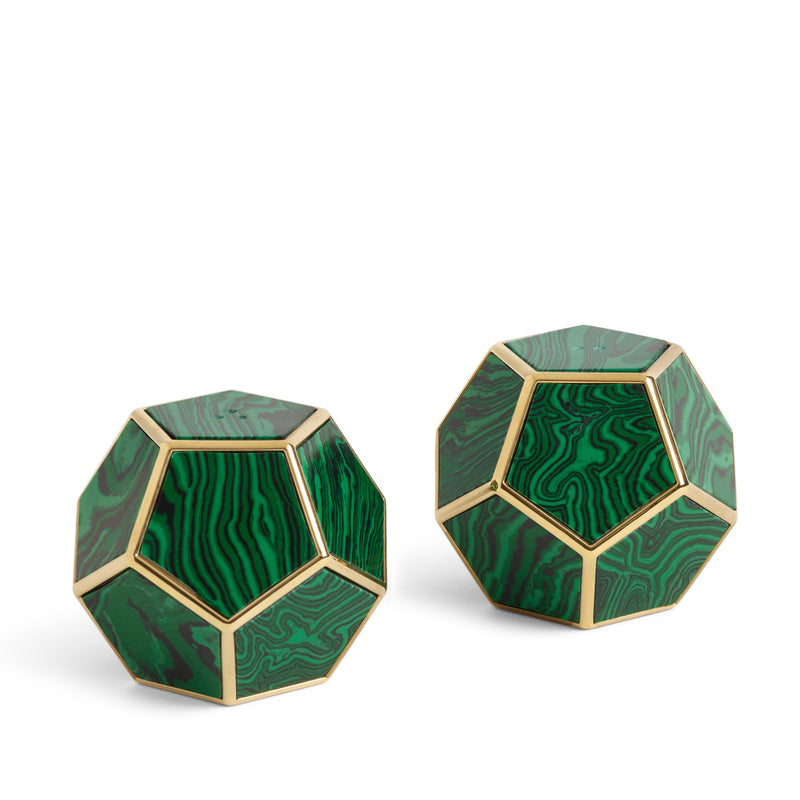 Pentagon Spice Jewels - Malachite + 24k Gold (Set of 2)