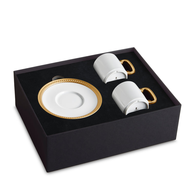 ST Gold Espresso Cup +Saucer [Set of 2]