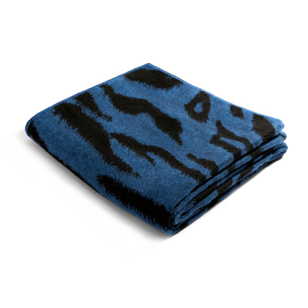 Tiger Jacquard Throw - Blue