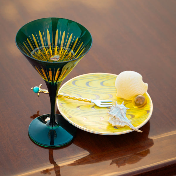 Prism Martini Glasses - Green (Set of 4)