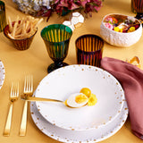 Haas Mojave Dinner Plate - White + Gold