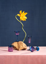 Prism Double Old Fashioned Glasses - Blue (Set of 4)