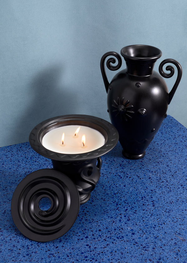 Pantheon Orpheus Amphora Vase - Black