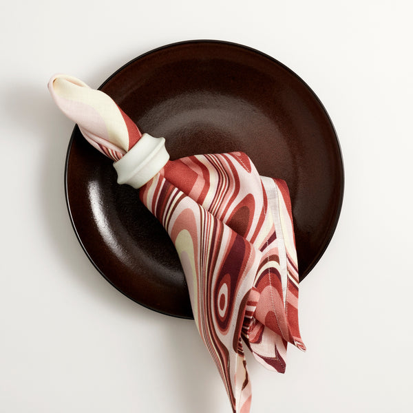 Linen Sateen Landscape Napkins - Pink (Set of 4)