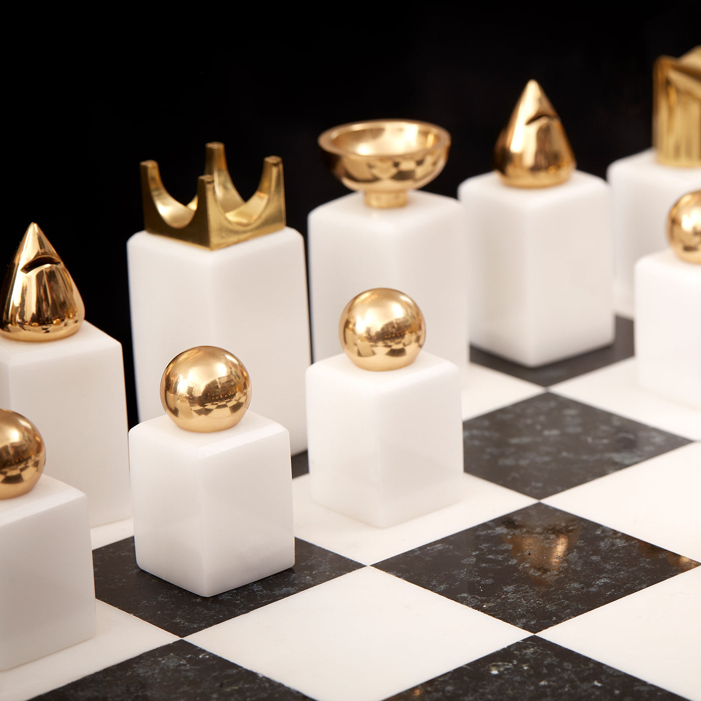 Chess Set - Black + Gold Handcrafted Beautiful Decorative Table