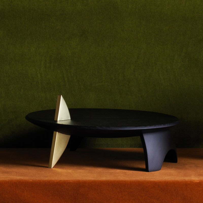 Kelly Behun Leaf Flat Platter on Stand