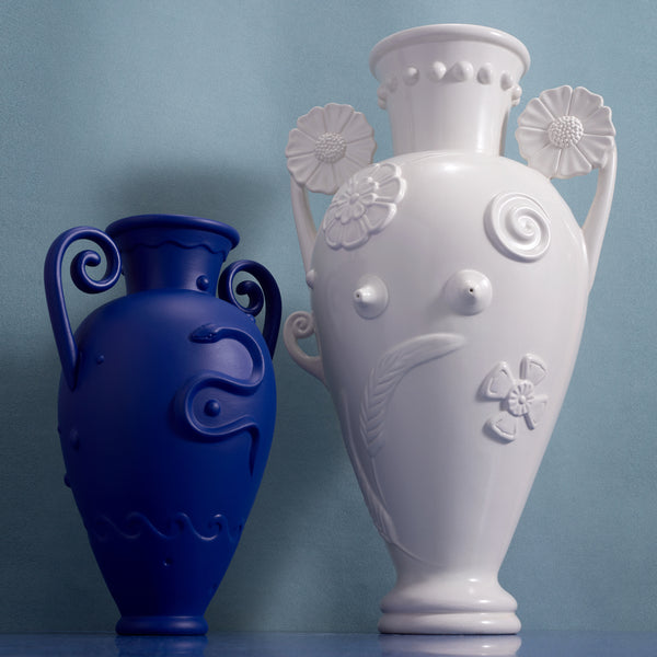 Pantheon Orpheus Amphora Vase - Blue